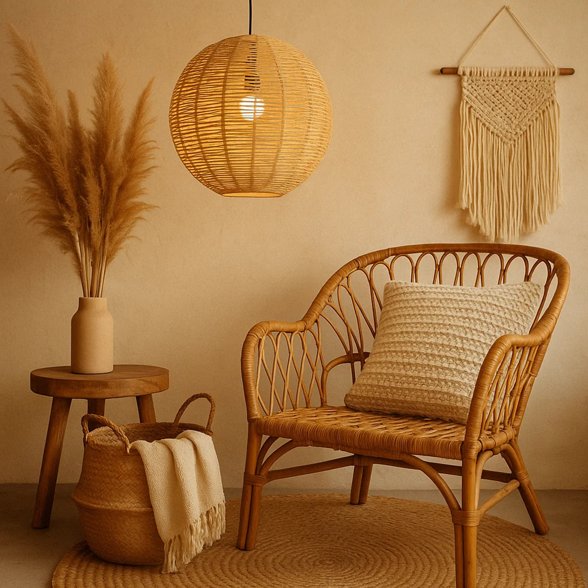 Luminária Pendente de Palha Nawi