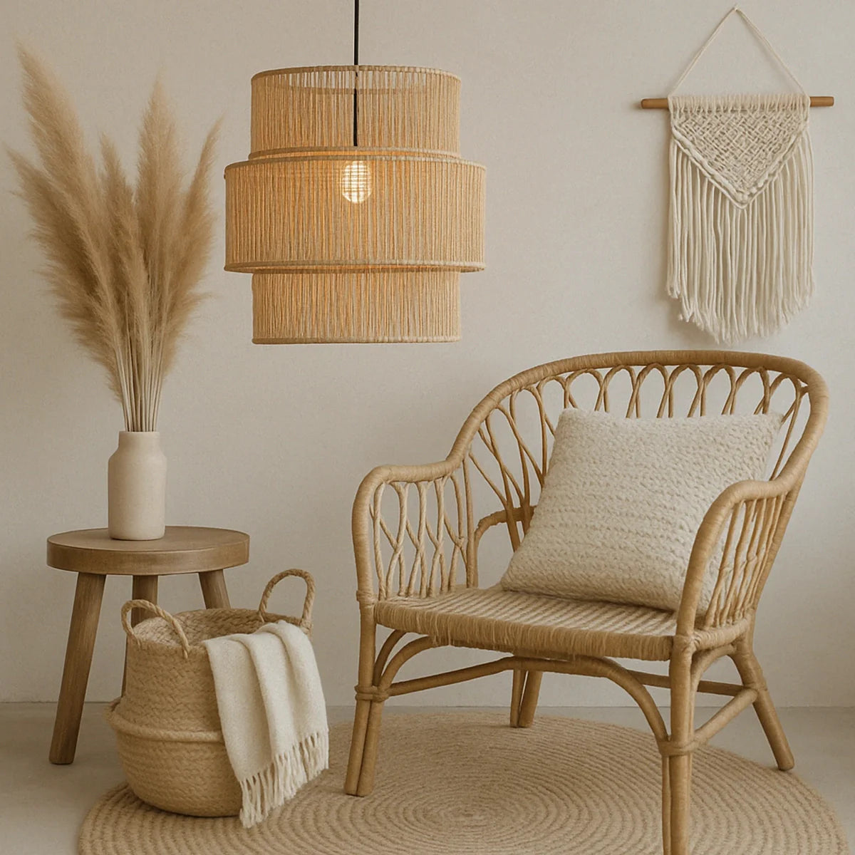 Luminária Pendente de Palha Tikal