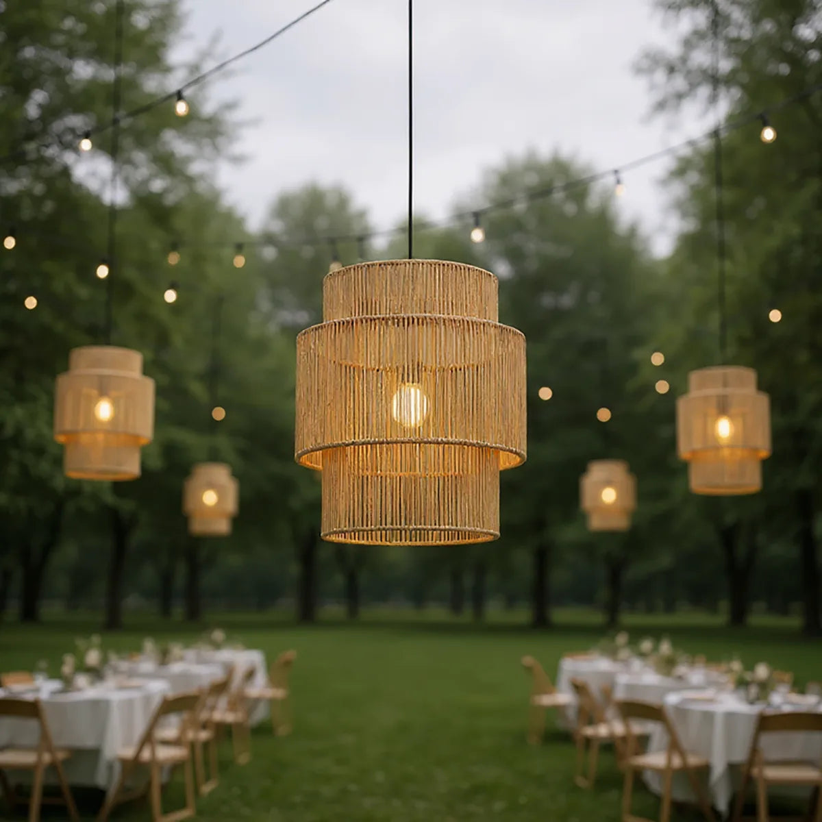 Luminária Pendente de Palha Tikal