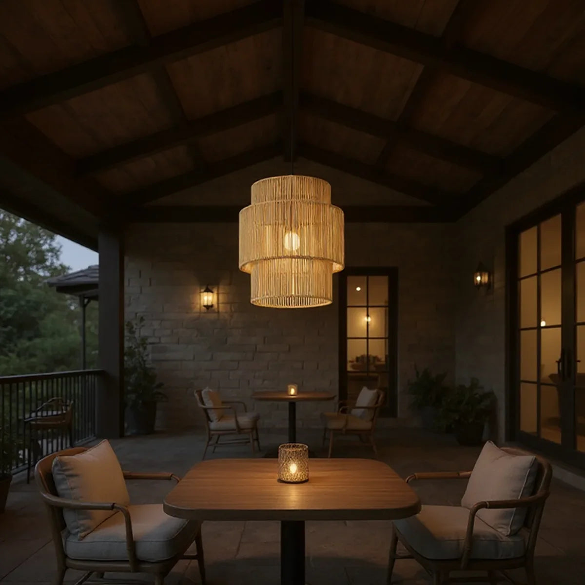 Luminária Pendente de Palha Tikal