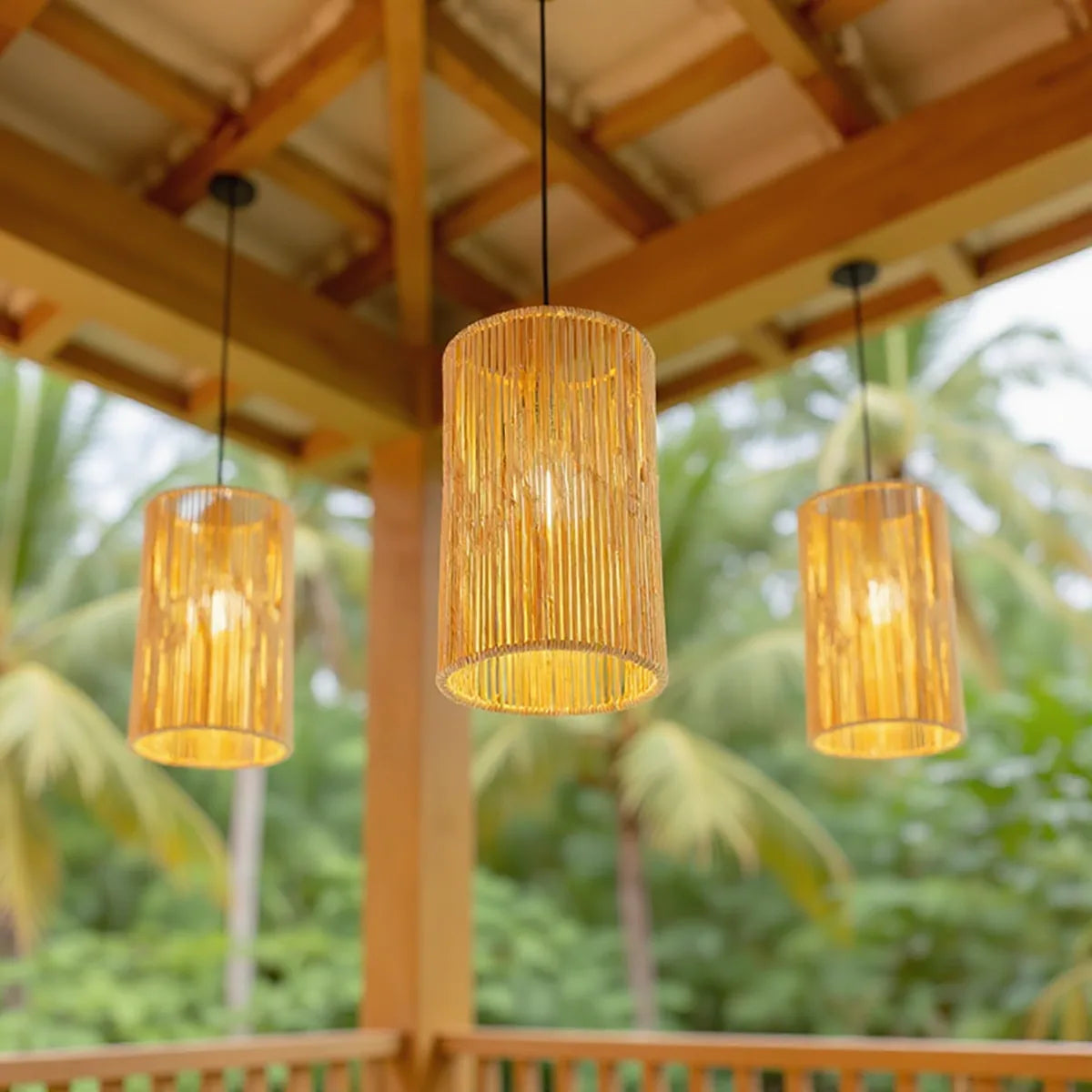 Luminária Pendente de Palha Wasi