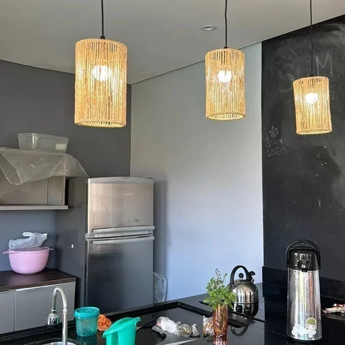 Luminária Pendente de Palha Wasi