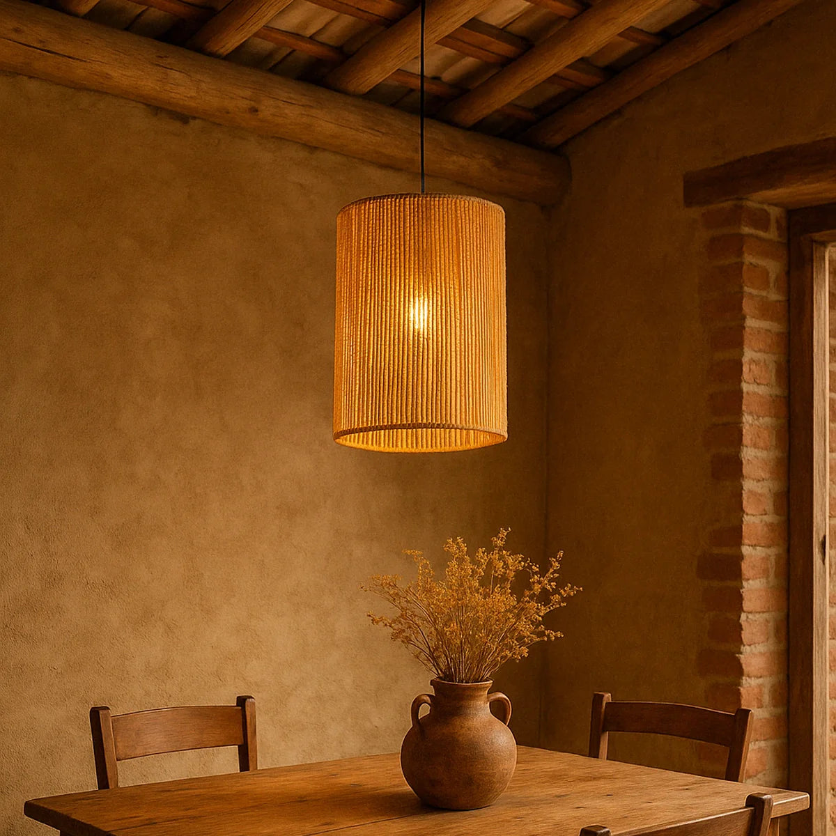 Luminária Pendente de Palha Wasi