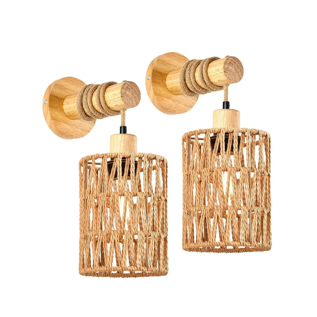 Luminária de Parede Rústica Trançada