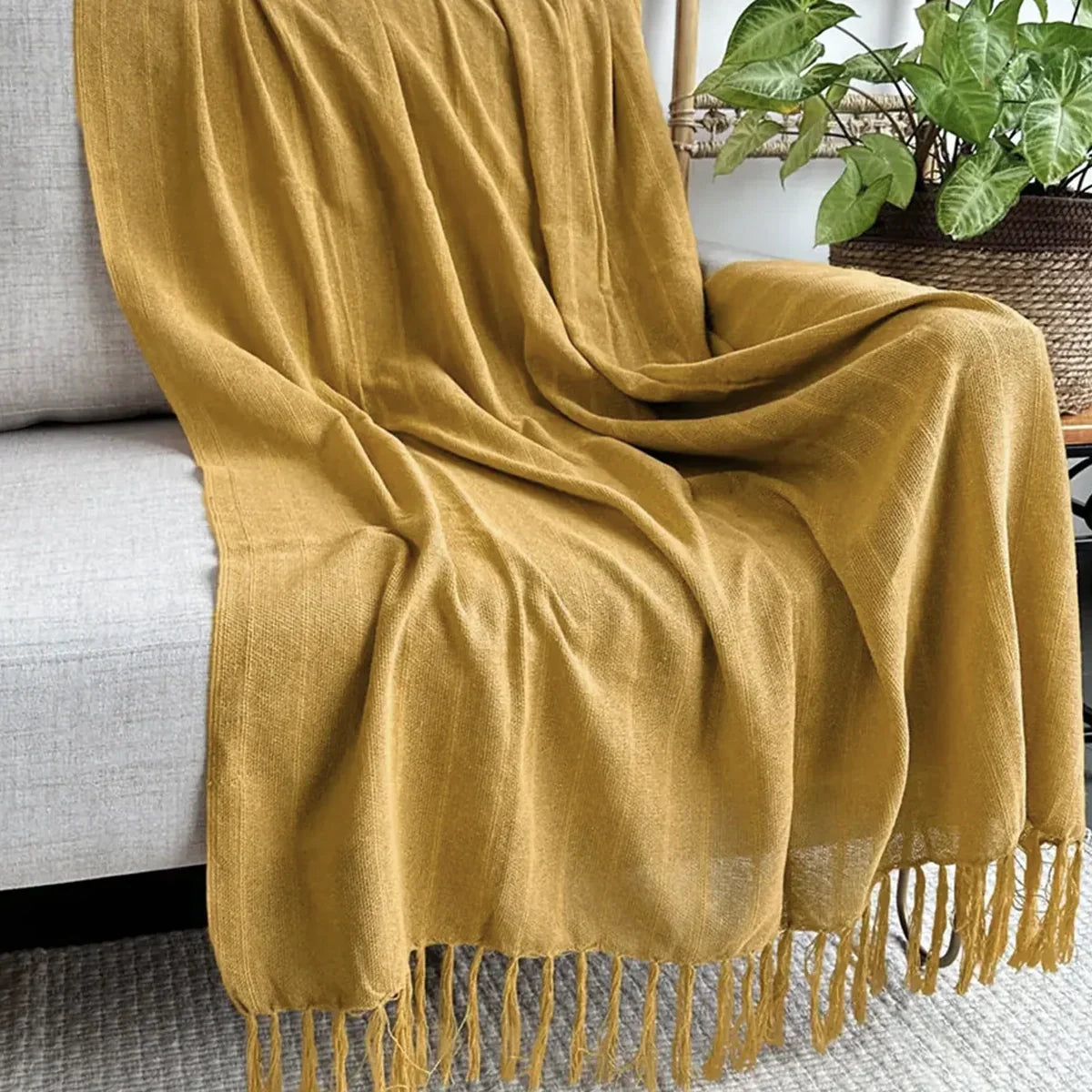 Manta para Sofá Artesanal Algodão Essencial