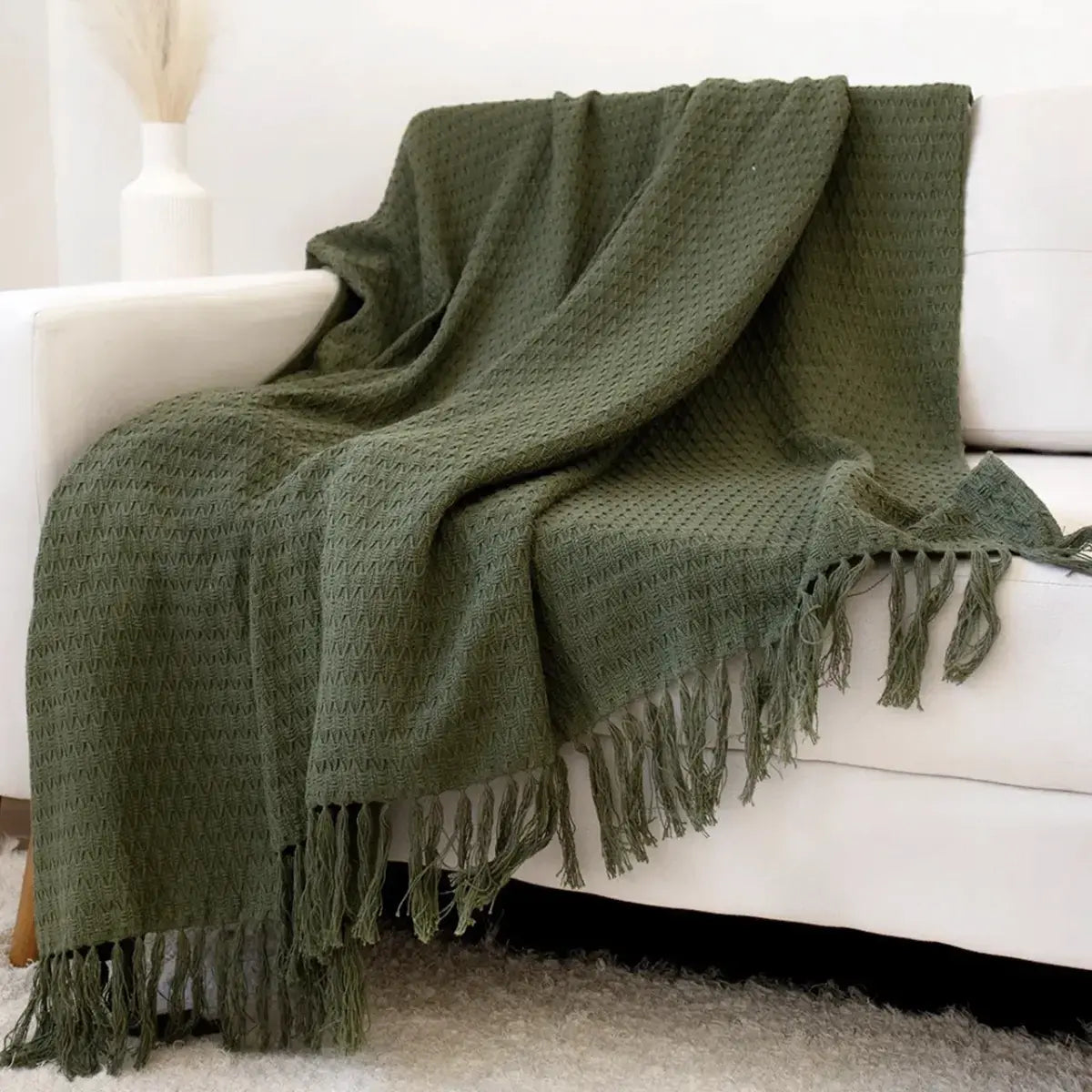 Manta para Sofá Artesanal Algodão Serena