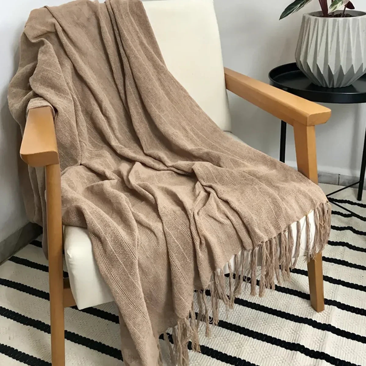 Manta para Sofá Artesanal Algodão Essencial