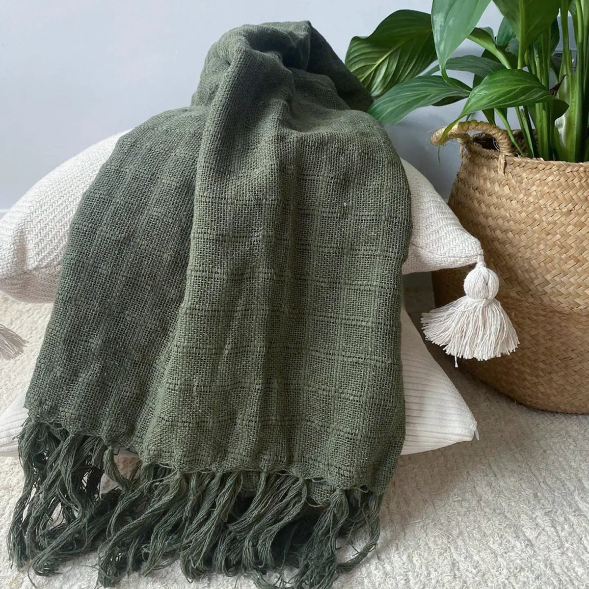 Manta para Sofá Artesanal Algodão Essencial