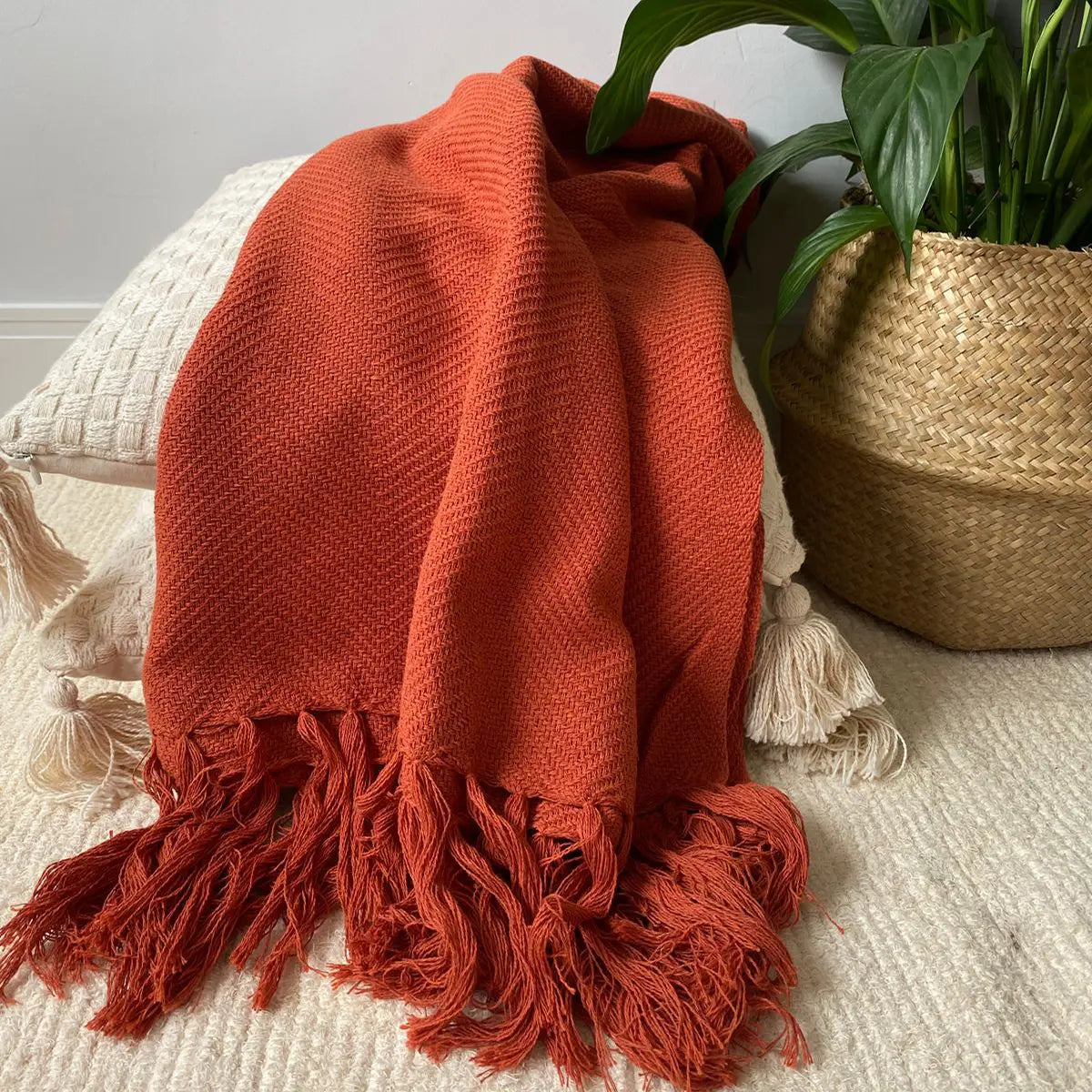 Manta para Sofá Artesanal Algodão Duna