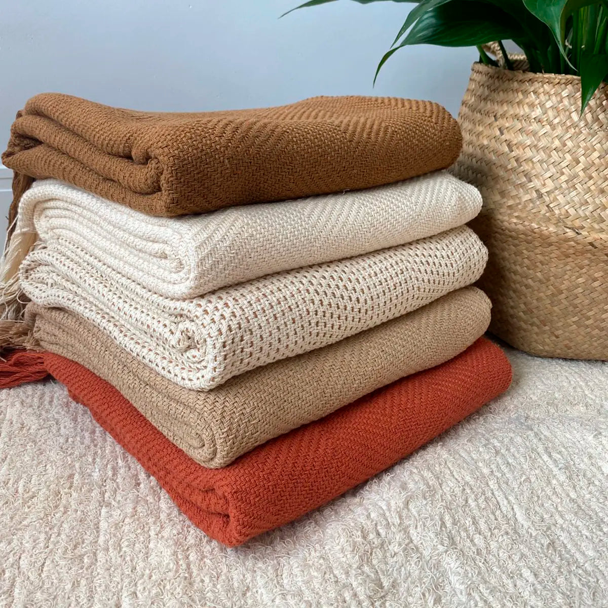 Manta para Sofá Artesanal Algodão Duna