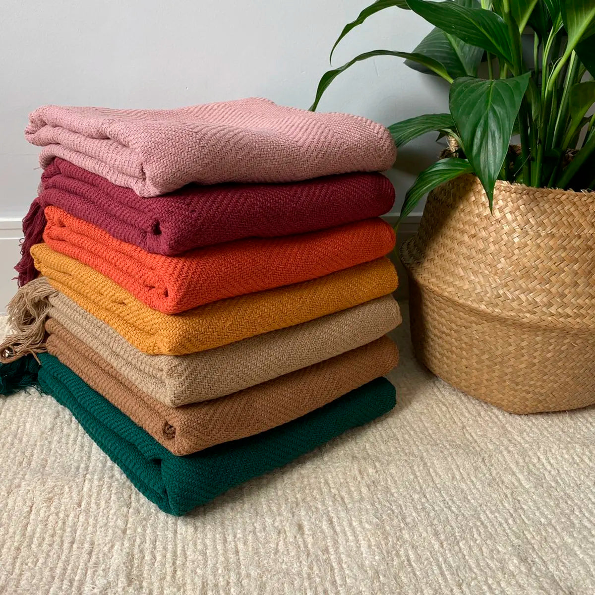 Manta para Sofá Artesanal Algodão Duna