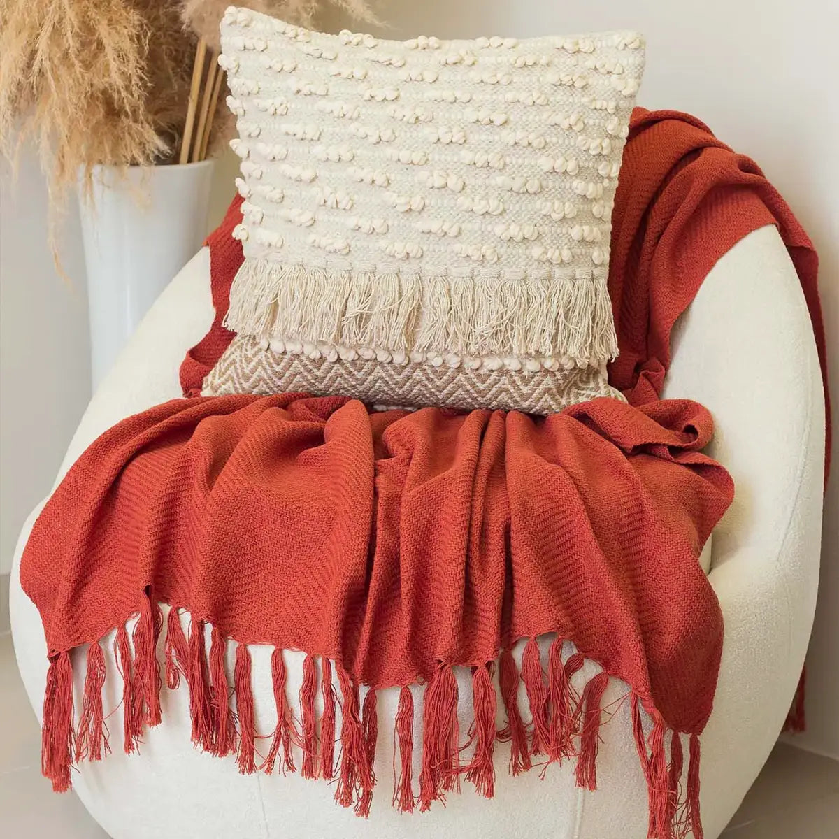 Manta para Sofá Artesanal Algodão Duna