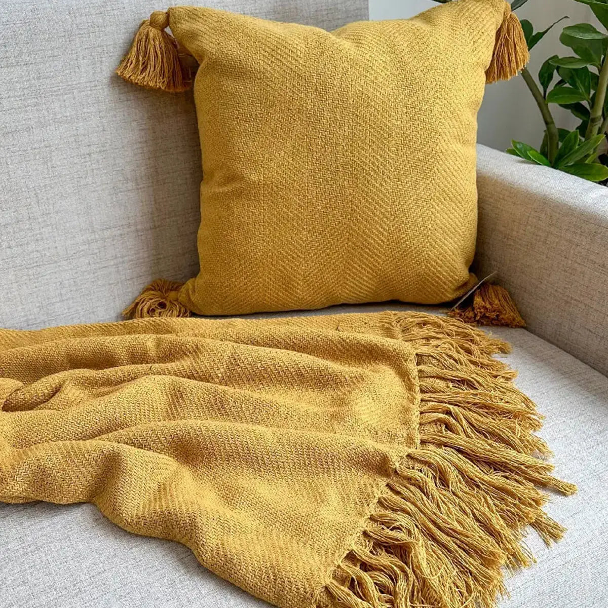 Manta para Sofá Artesanal Algodão Duna