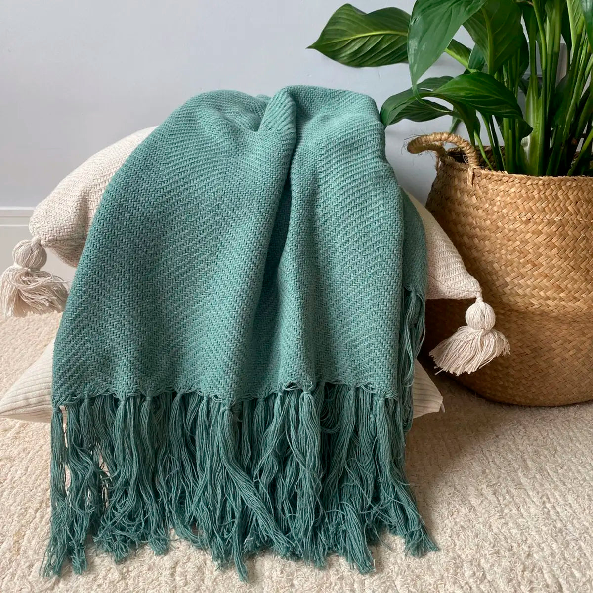 Manta para Sofá Artesanal Algodão Duna