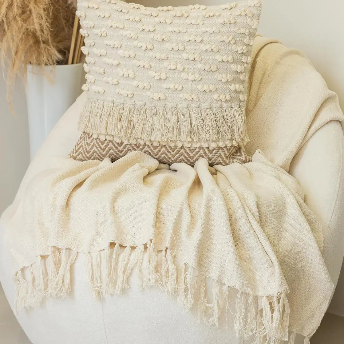 Manta para Sofá Artesanal Algodão Duna