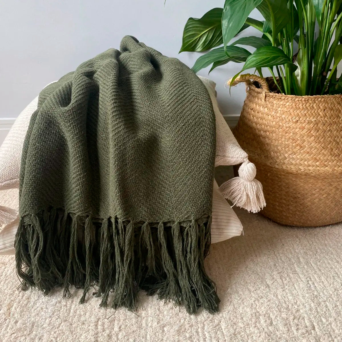 Manta para Sofá Artesanal Algodão Duna