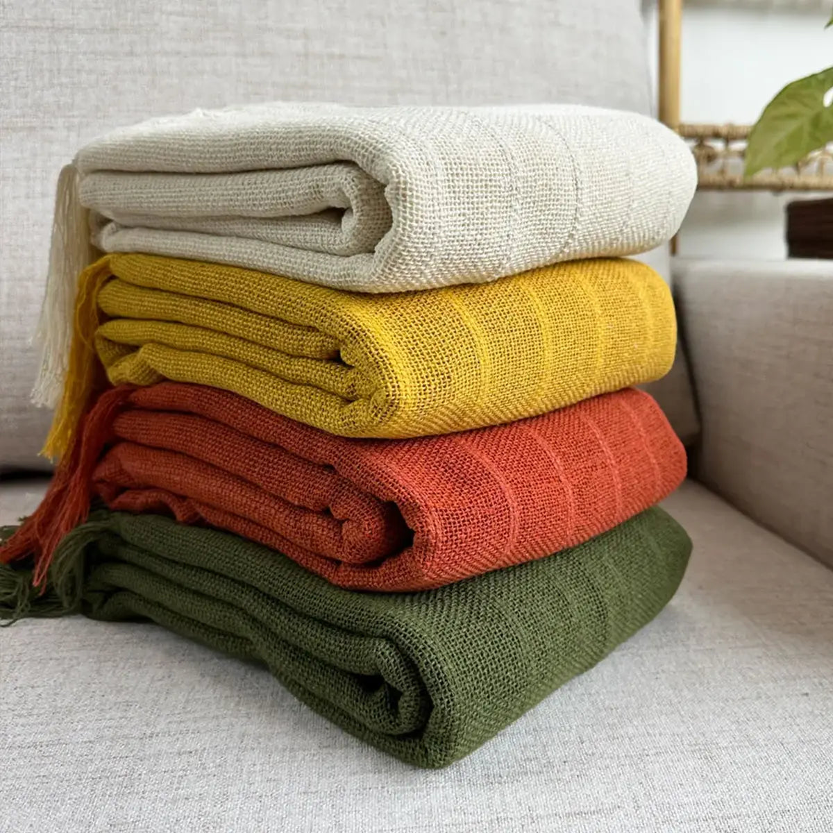 Manta para Sofá Artesanal Algodão Essencial