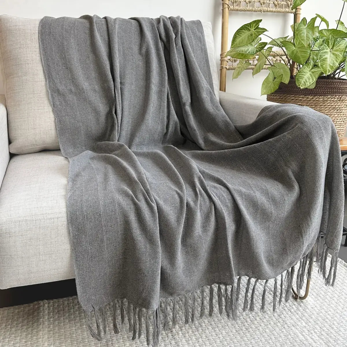 Manta para Sofá Artesanal Algodão Essencial