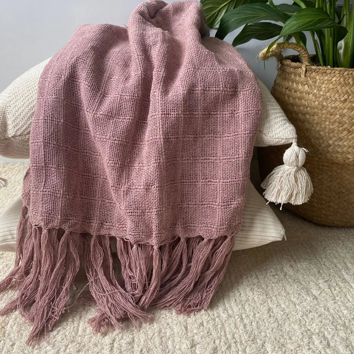 Manta para Sofá Artesanal Algodão Essencial