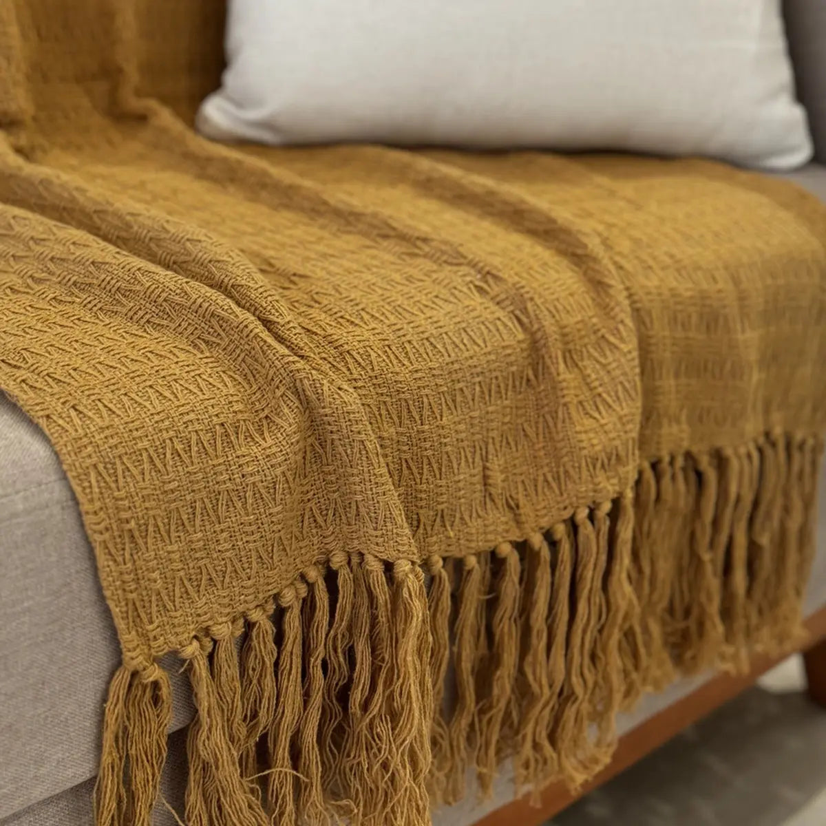 Manta para Sofá Artesanal Algodão Serena