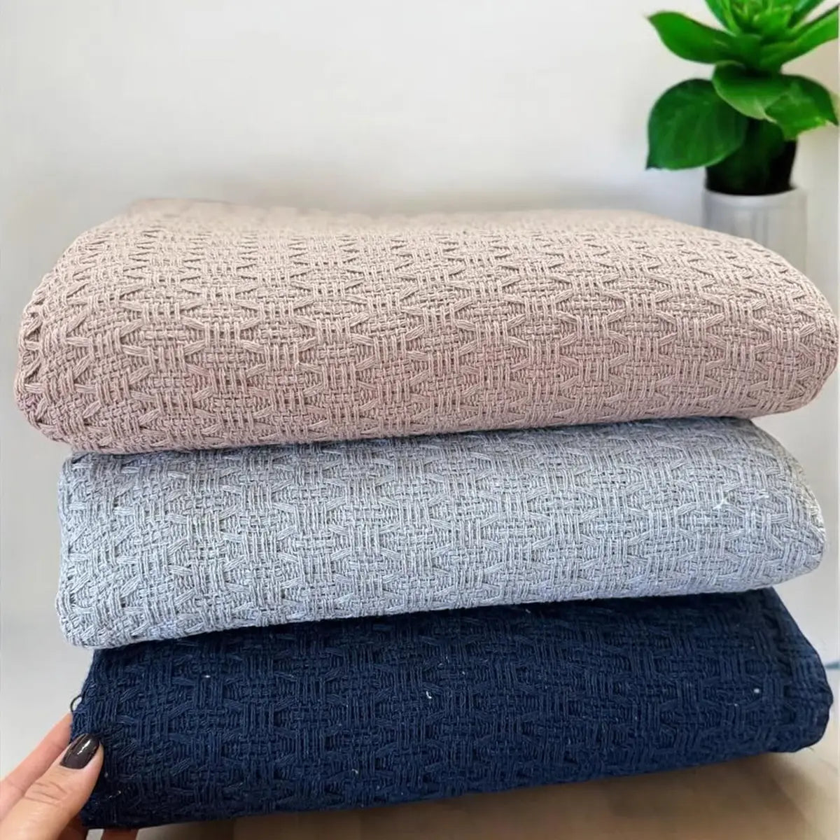 Manta para Sofá Artesanal Algodão Serena