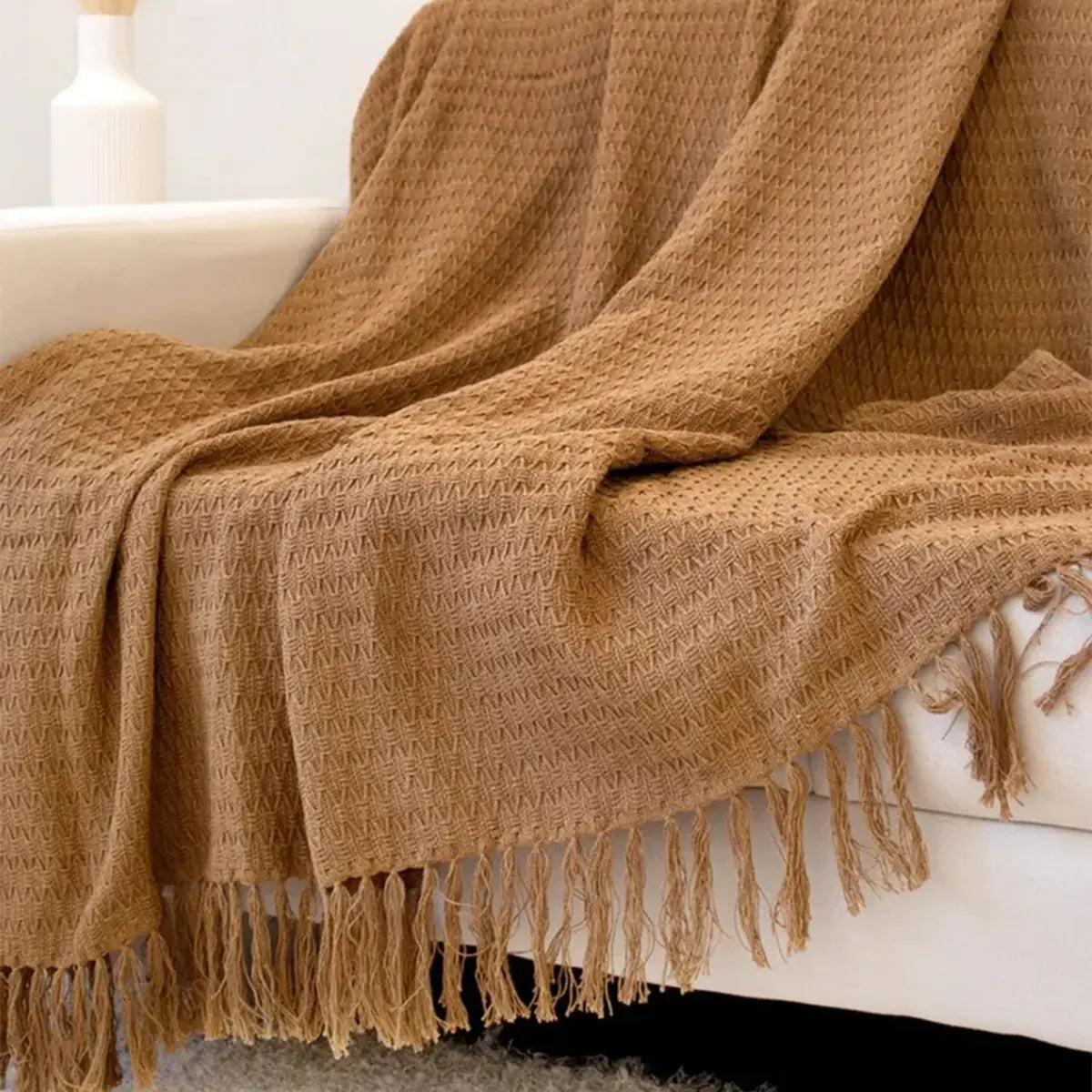 Manta para Sofá Artesanal Algodão Serena