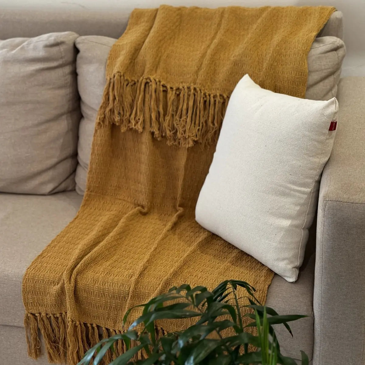 Manta para Sofá Artesanal Algodão Serena