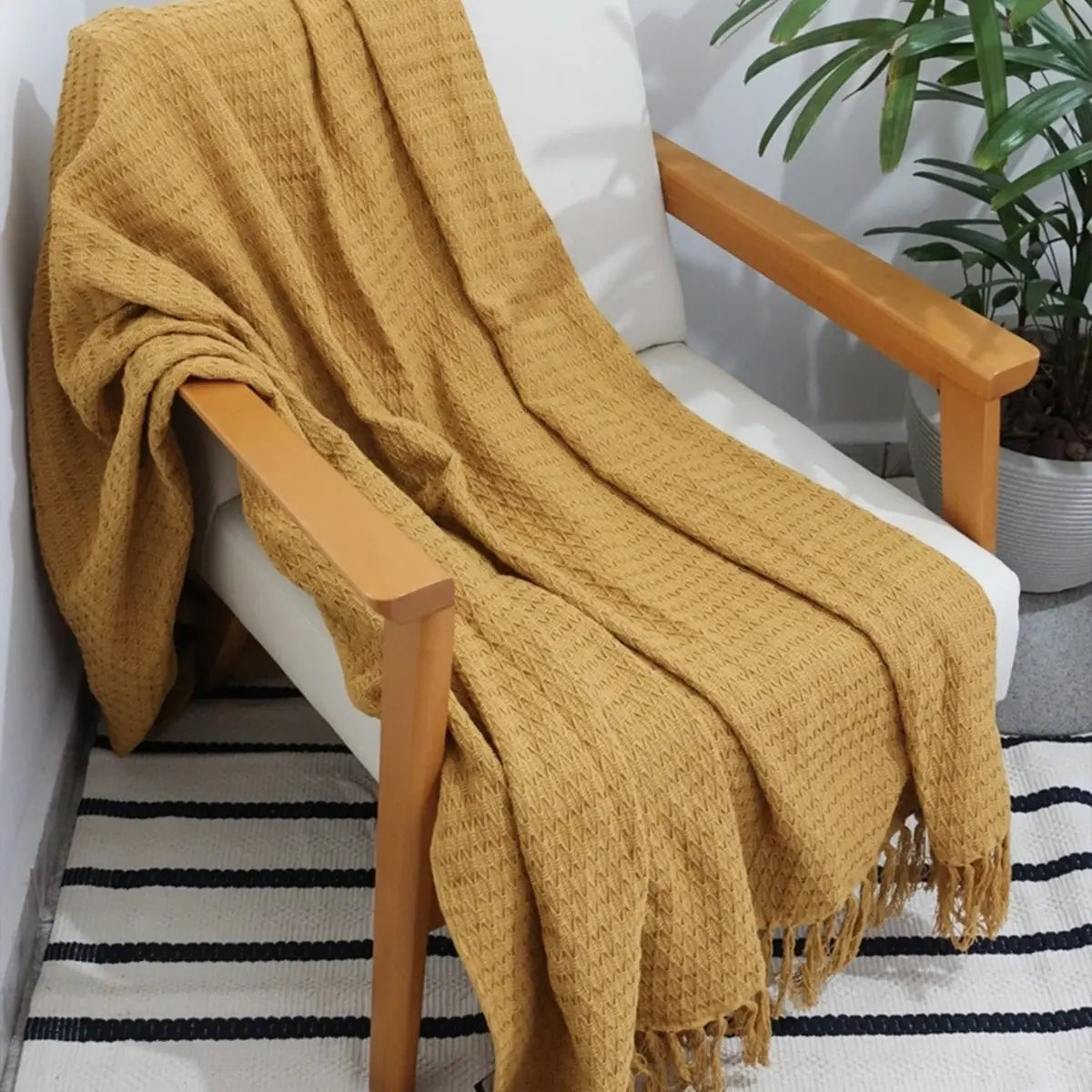 Manta para Sofá Artesanal Algodão Serena