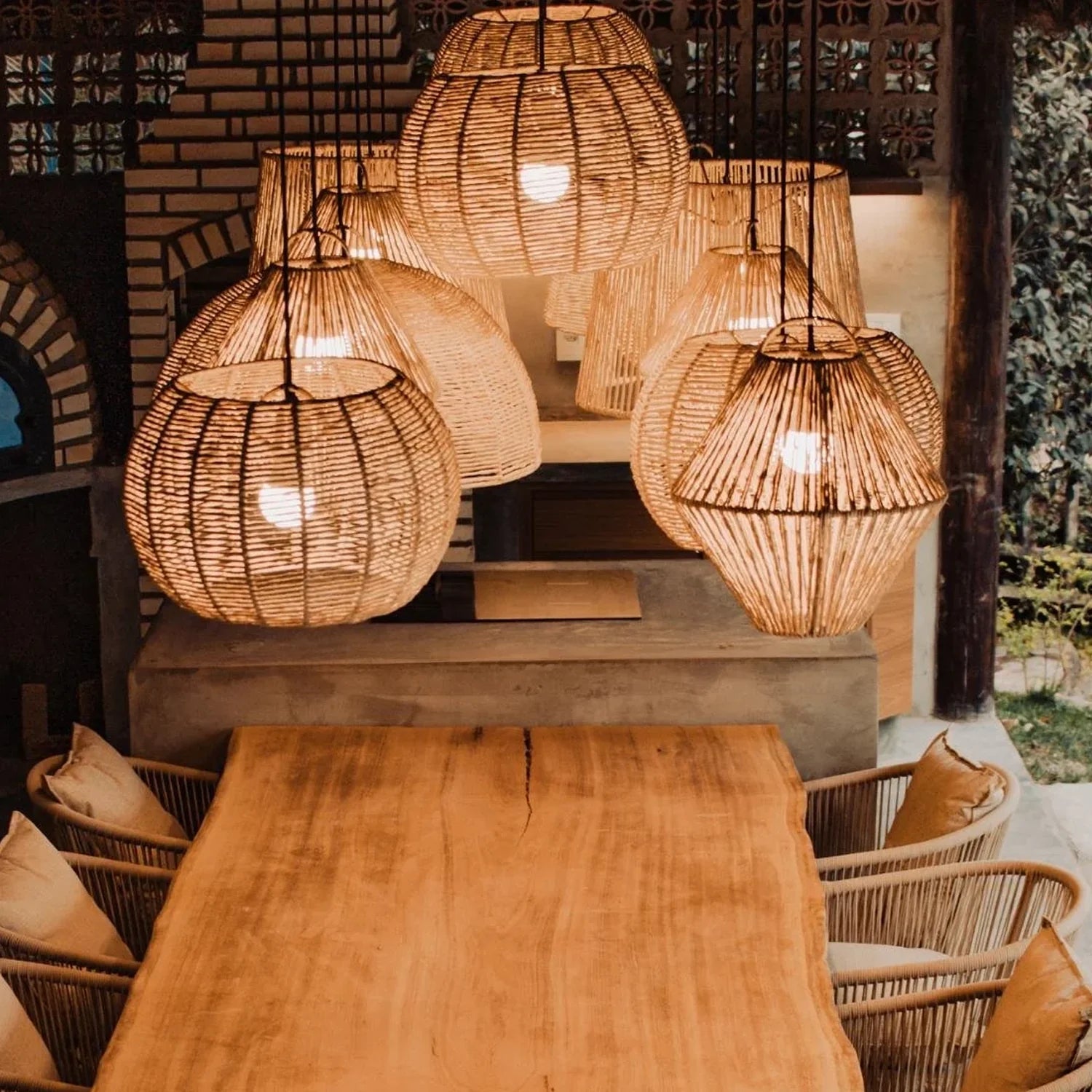 Luminária Pendente de Palha Nawi