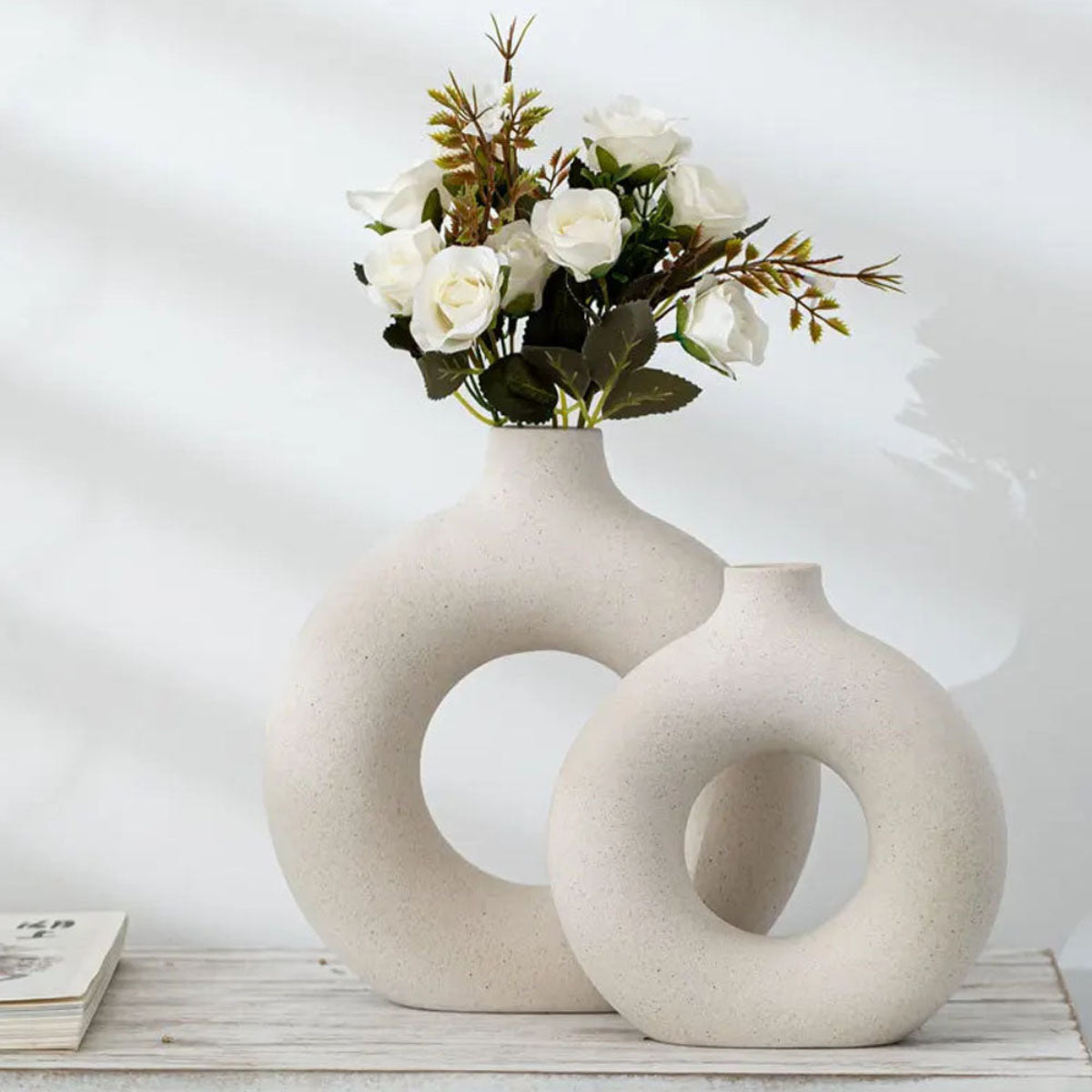 Vaso de cerâmica Circular Nórdico Donuts