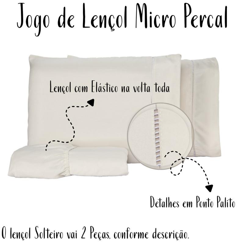 Jogo de Lençol Micro Percal 400 Fios - Zanatta
