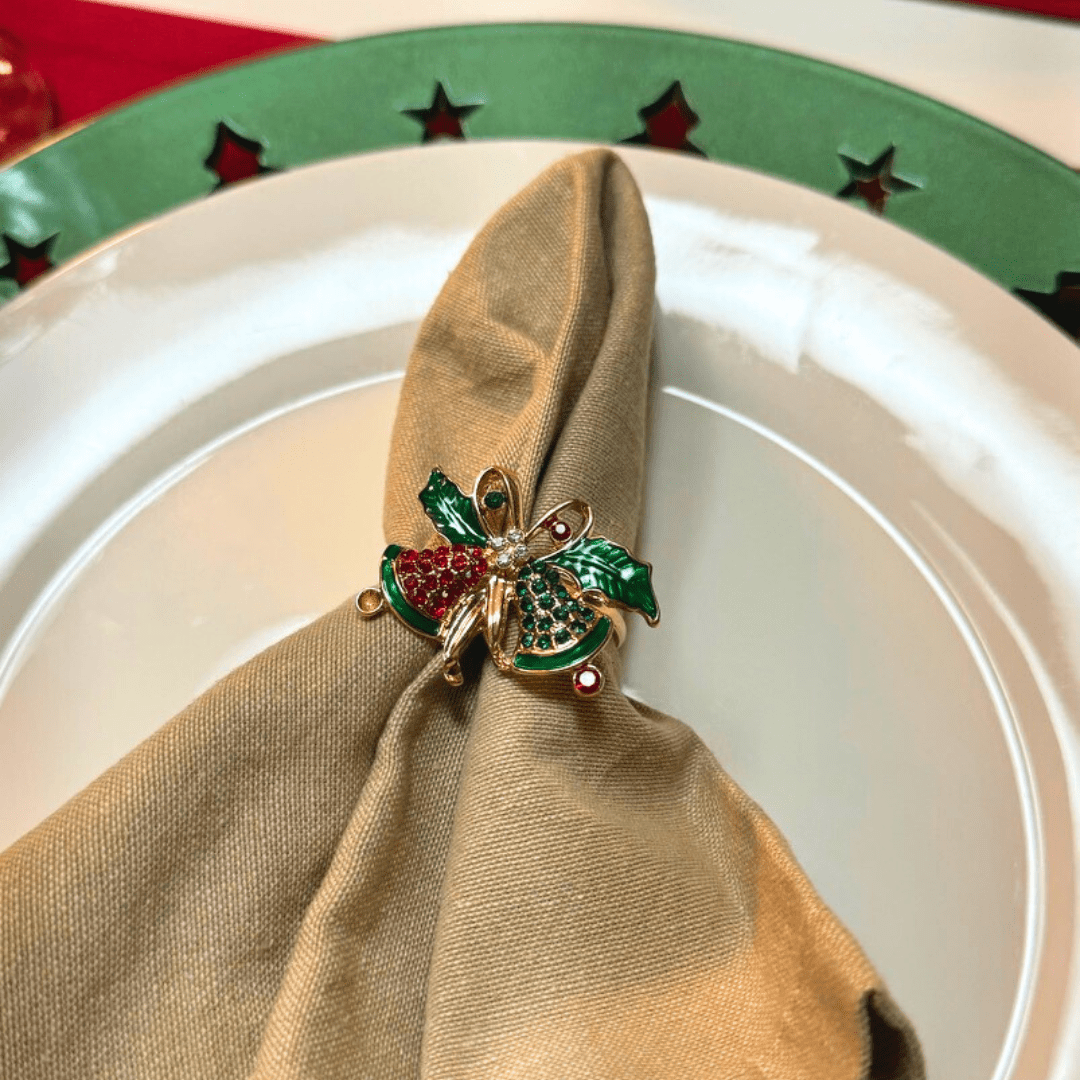 Anéis para Guardanapo Feliz Natal | Kit com 4