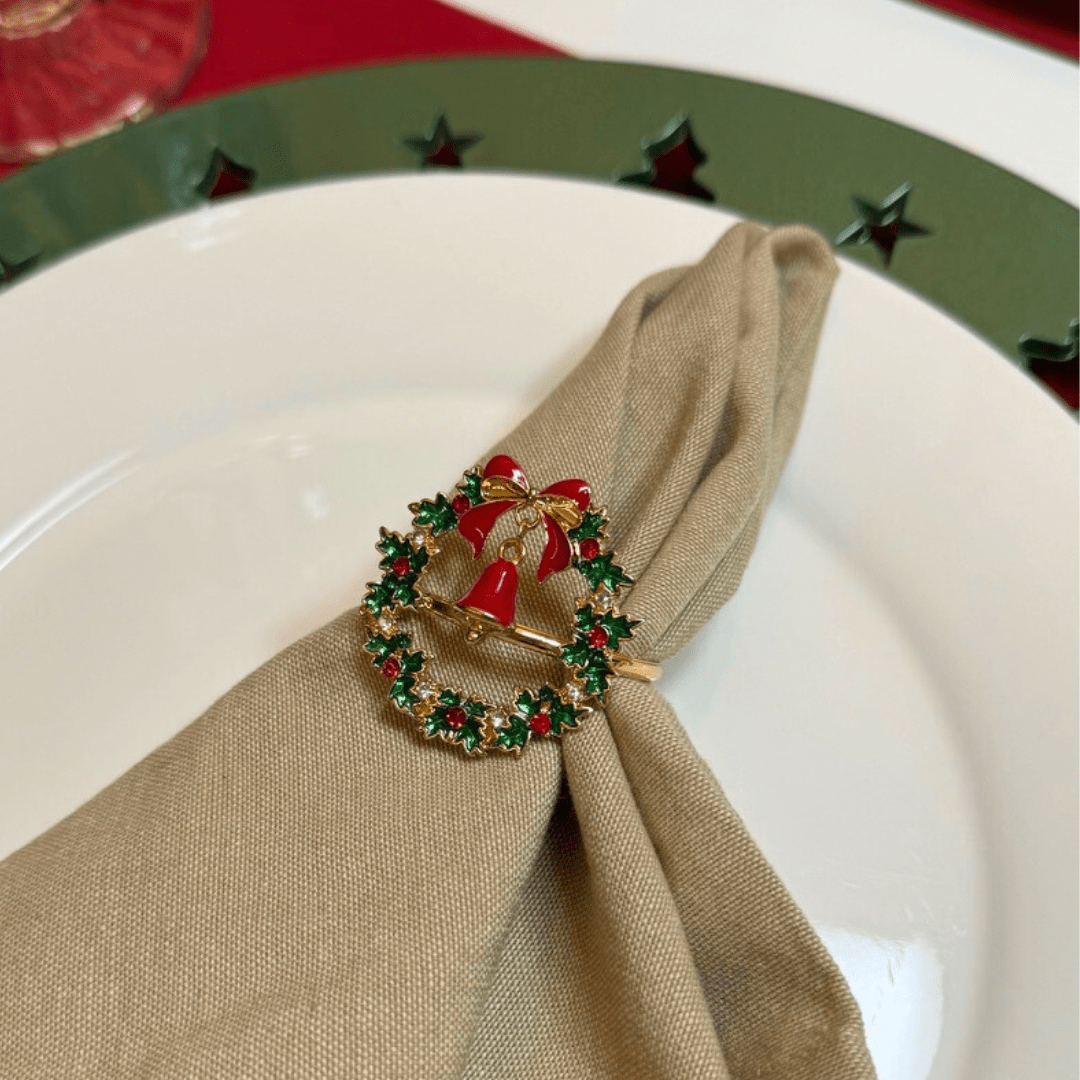 Anéis para Guardanapo Feliz Natal | Kit com 4