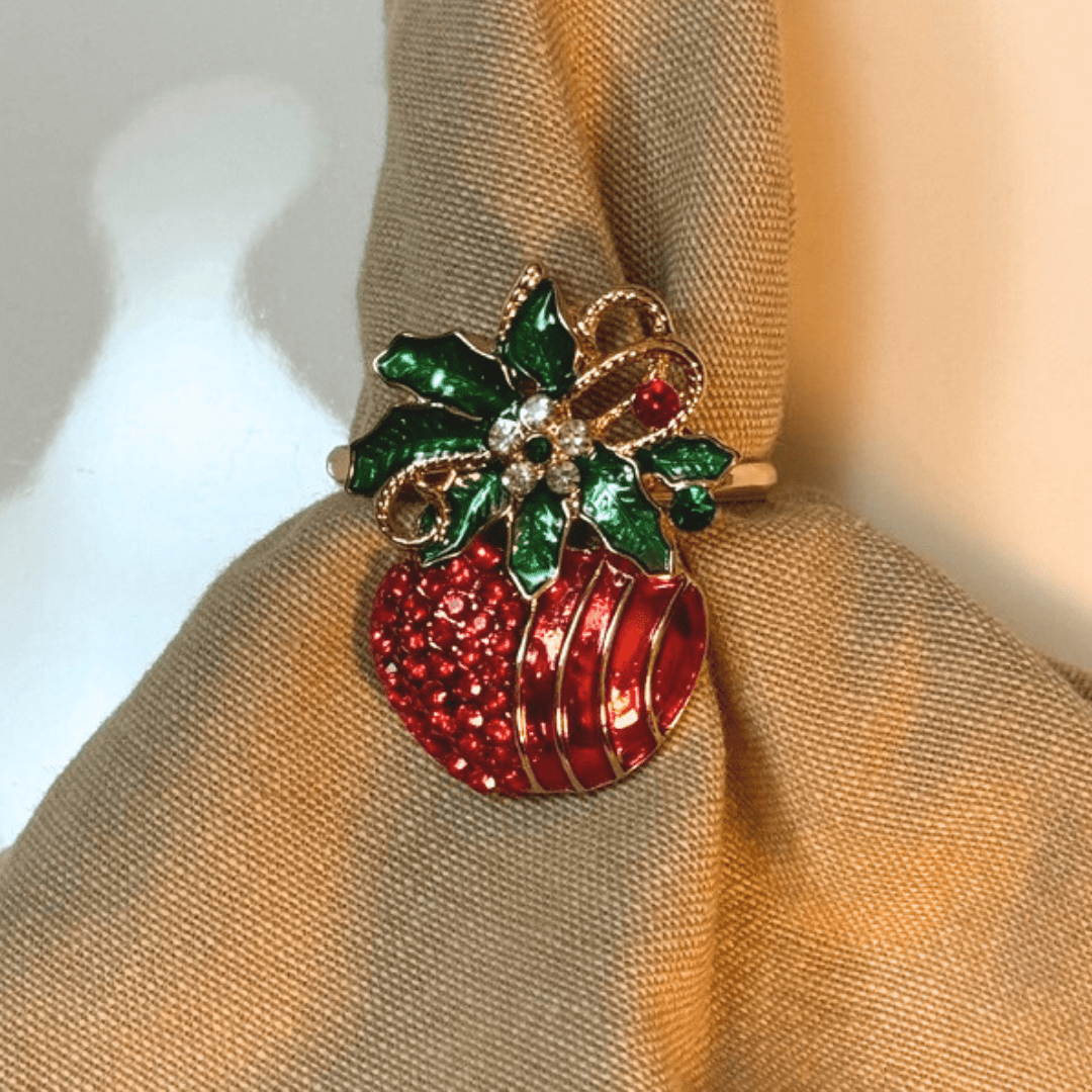 Anéis para Guardanapo Feliz Natal | Kit com 4