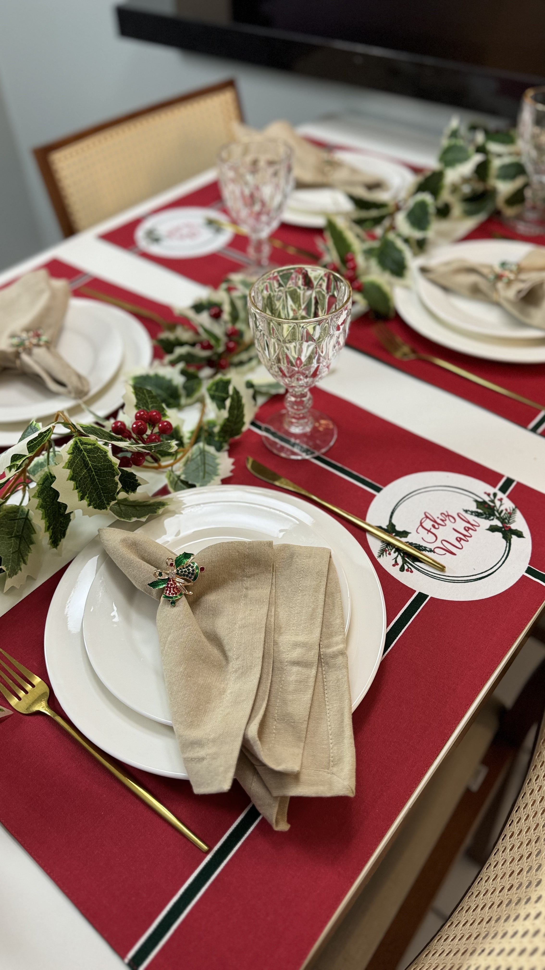 Anéis para Guardanapo Feliz Natal | Kit com 4