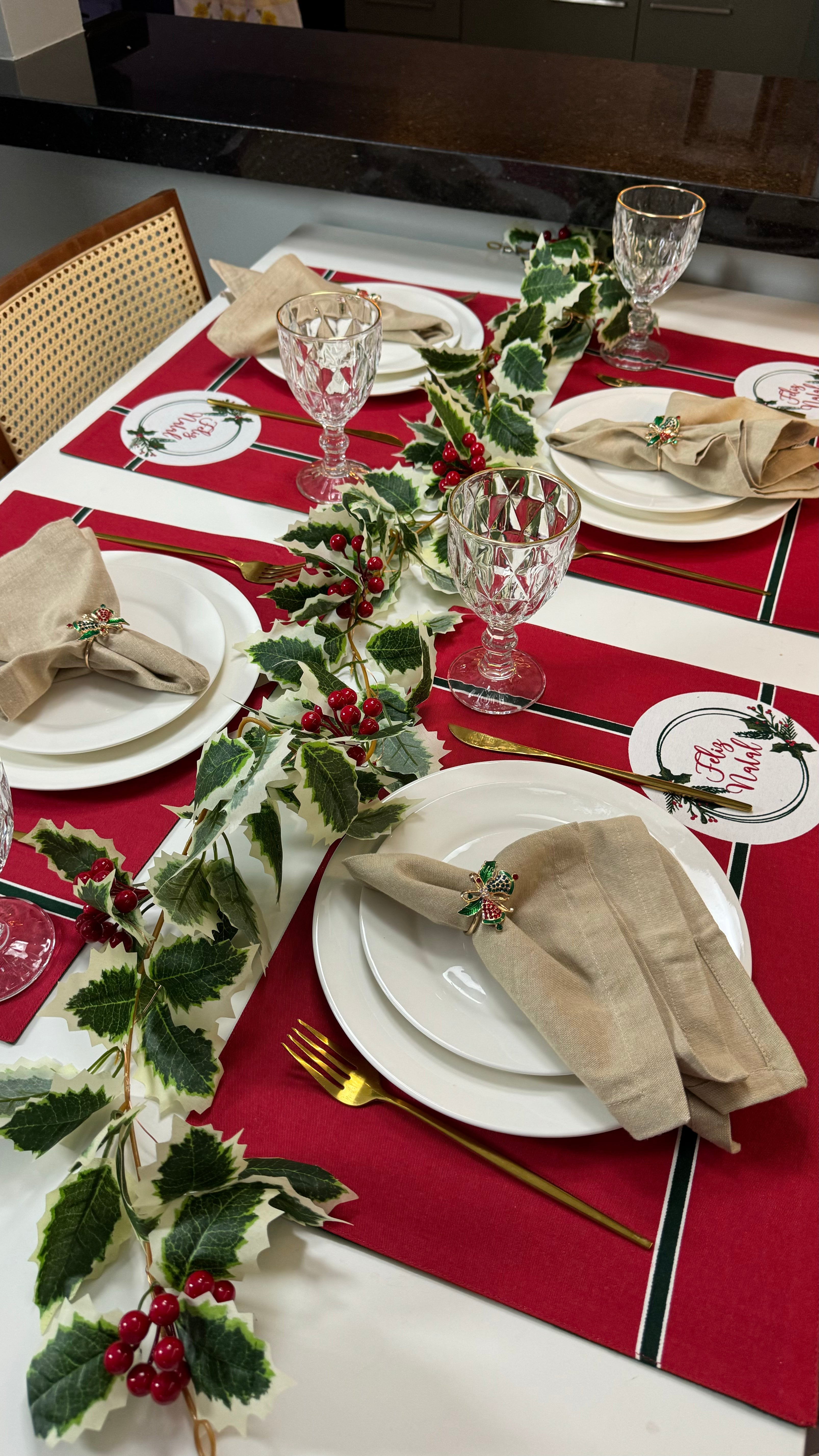 Anéis para Guardanapo Feliz Natal | Kit com 4