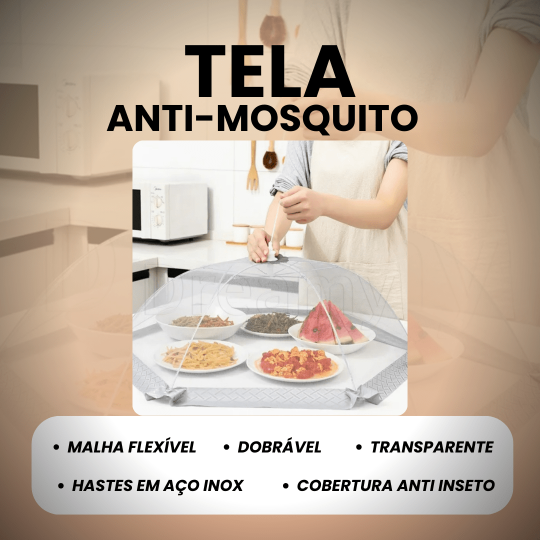 Tela Protetora de Alimentos Cinza Dobrável - Zanatta