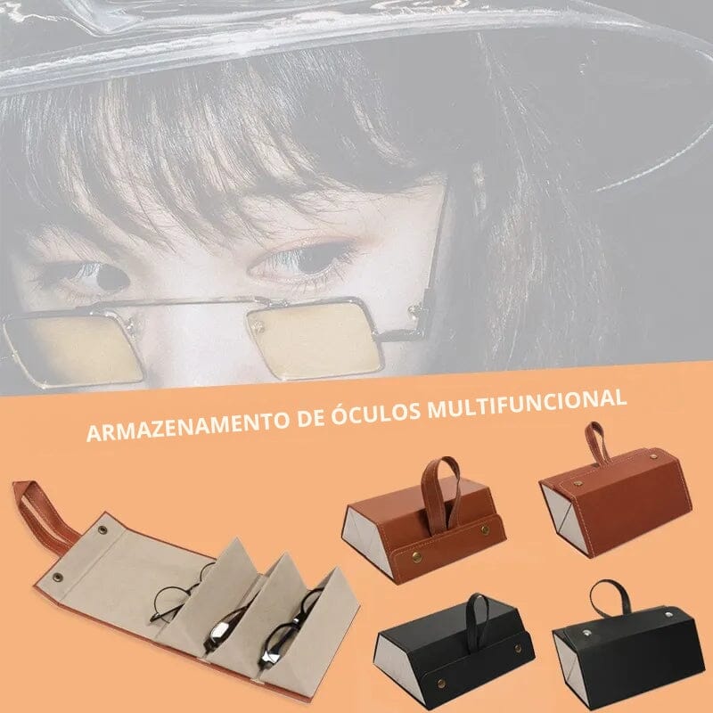 Porta Óculos - Organizador Dobrável em Couro - Zanatta