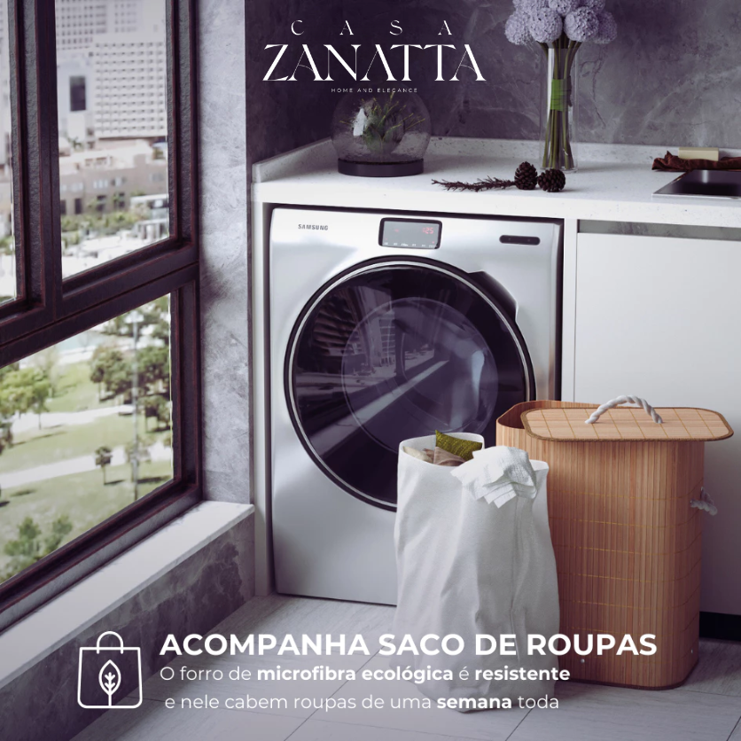 Cesto De Roupa Suja Bambu - Zanatta