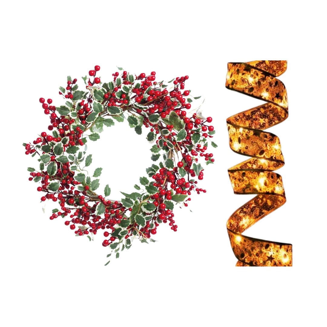 Kit 2x Natal Aramada com LED Dourada