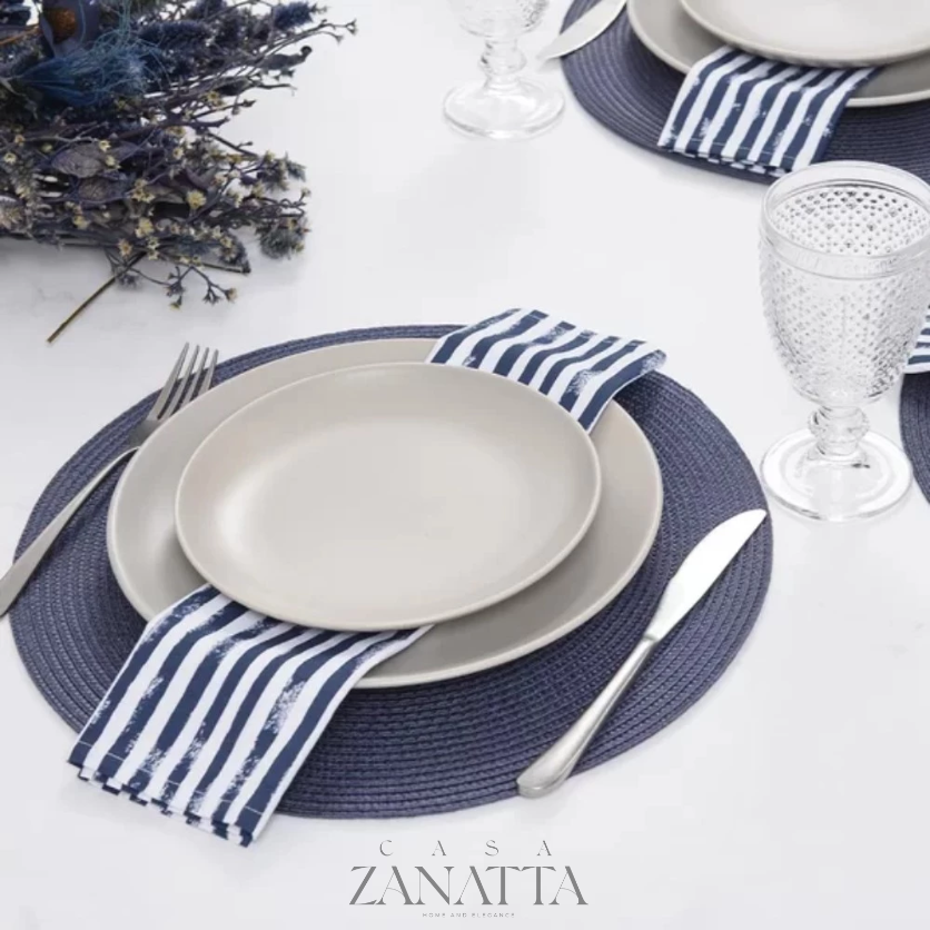 Jogo Americano Redondo Azul Marinho - Zanatta - COMPRE 3 LEVE 4